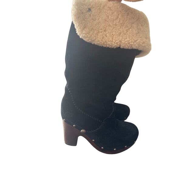 UGG Australia Lillian tall suede clog boots 6 N - Picture 3 of 6